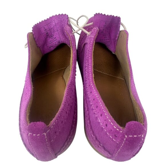 Dr. Martens Sita Purple Blackcurrant Suede Wingtip Brogue Wedge Platform Heels 8 - Picture 11 of 15